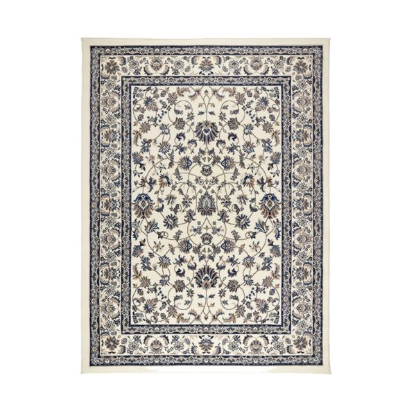 Ivory and Blue Oriental Rug