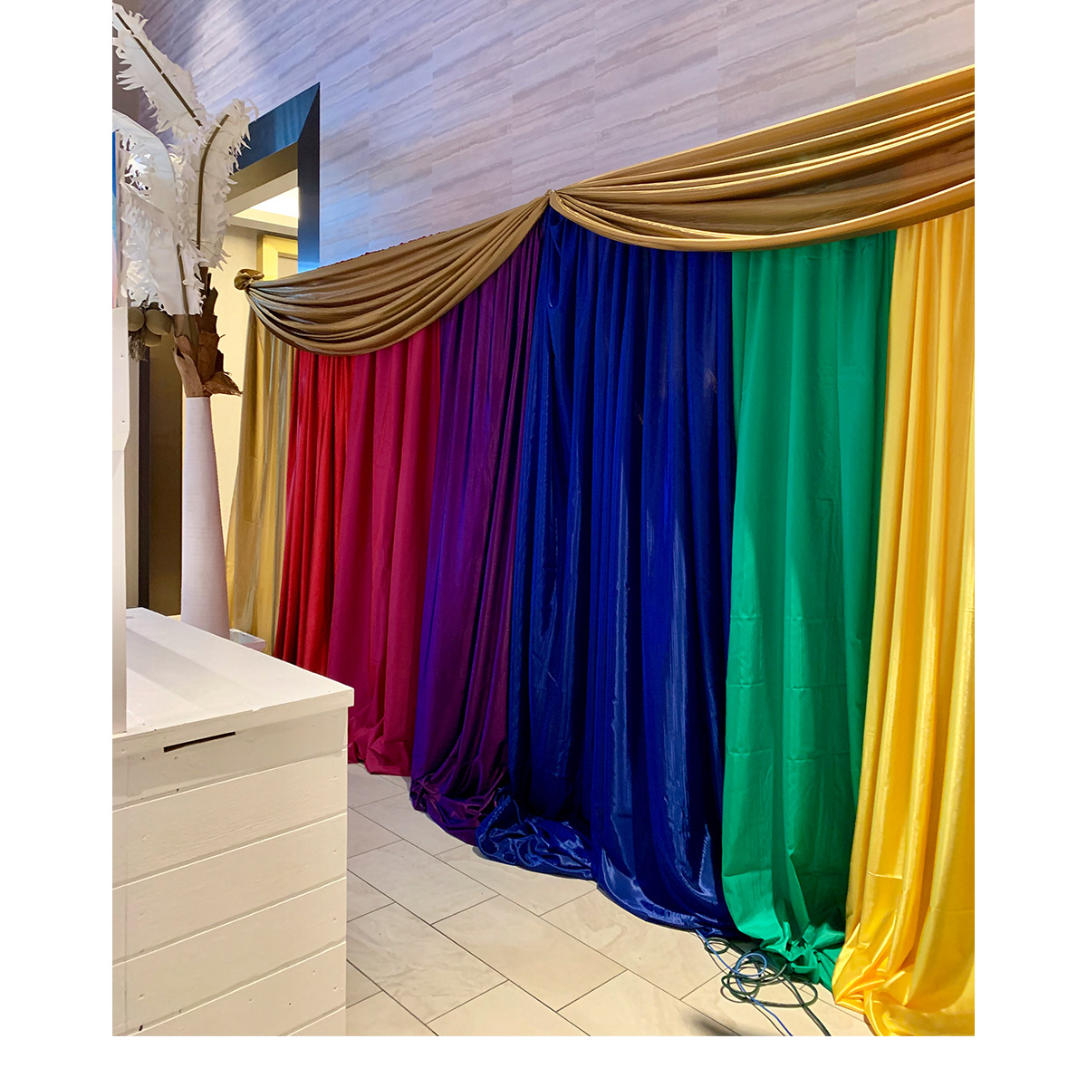 Yellow Satin Drape - Image 3