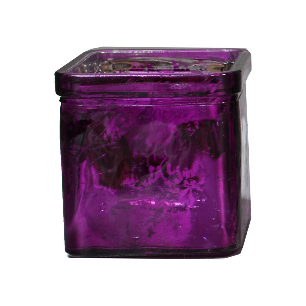 Purple Mercury Square Votive Holder