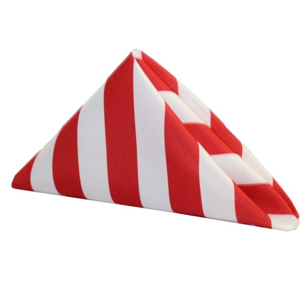 Red & White Stripe Satin Napkin