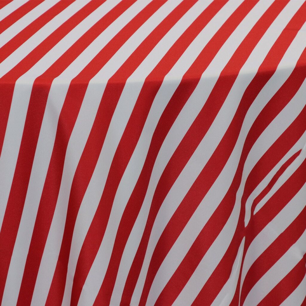Red & White Stripe Poly Table Runner
