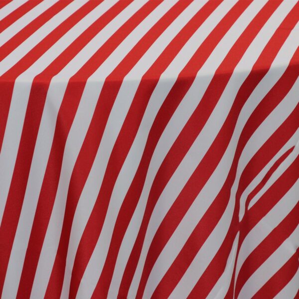 Red & White Stripe Poly Table Runner