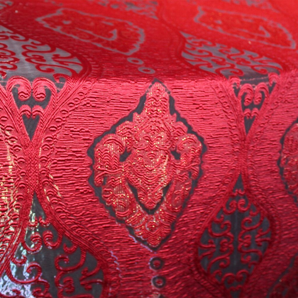 Red Imperial Burnout Table Linen