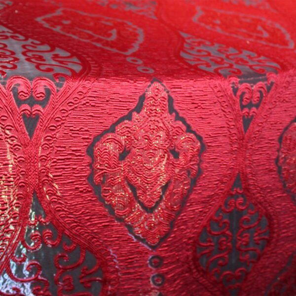 Red Imperial Burnout Table Runner