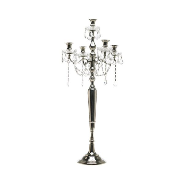 Silver Candelabra with Crystals