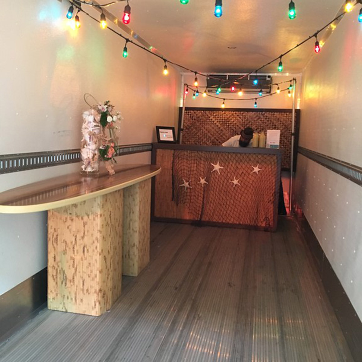 Surfboard Communal Table with Bamboo Base - Image 2