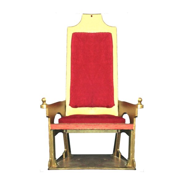 Gold Throne with Red Cushion and Knobs