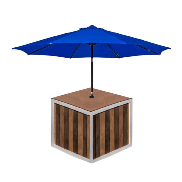 Umbrella Kiosk with Blue Umbrella