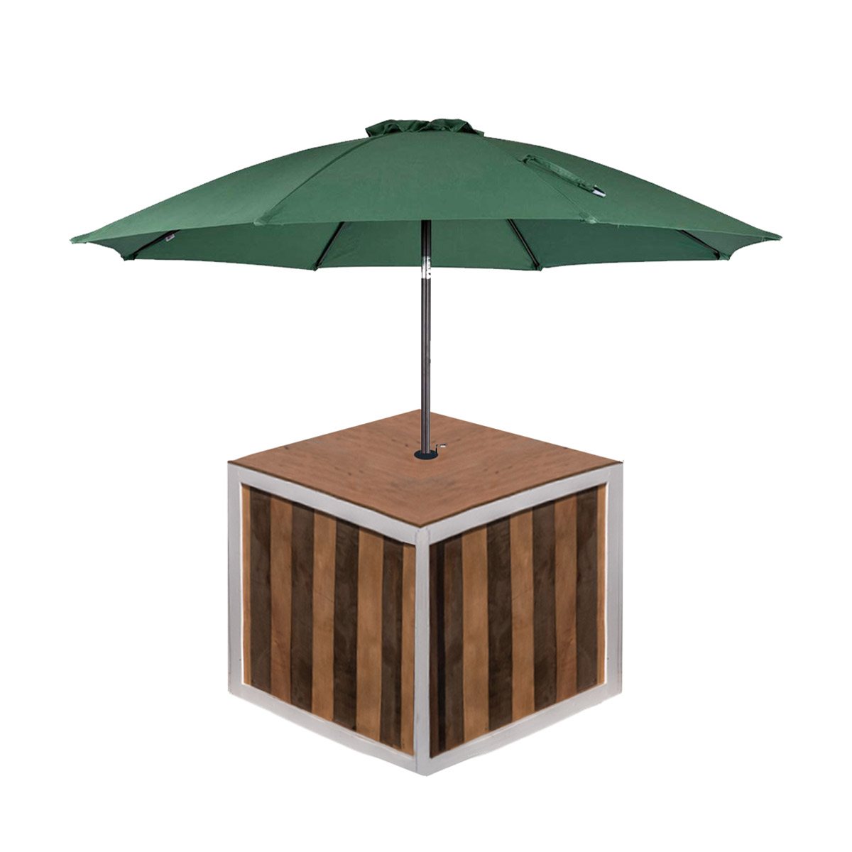 Umbrella Kiosk with Hunter Green Umbrella