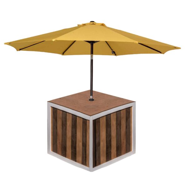 Umbrella Kiosk with Yellow Umbrella