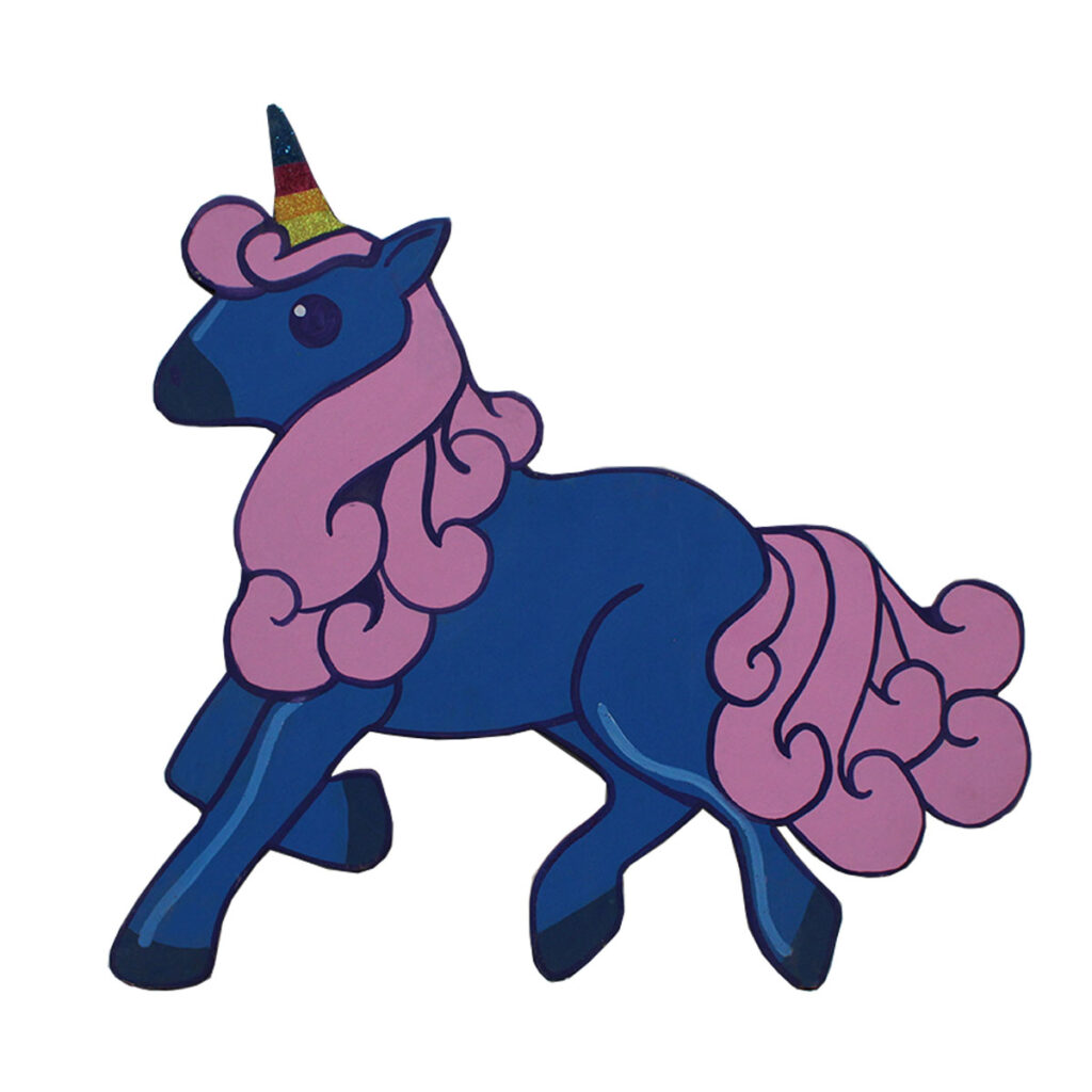 Unicorn Cutout, Royal Blue