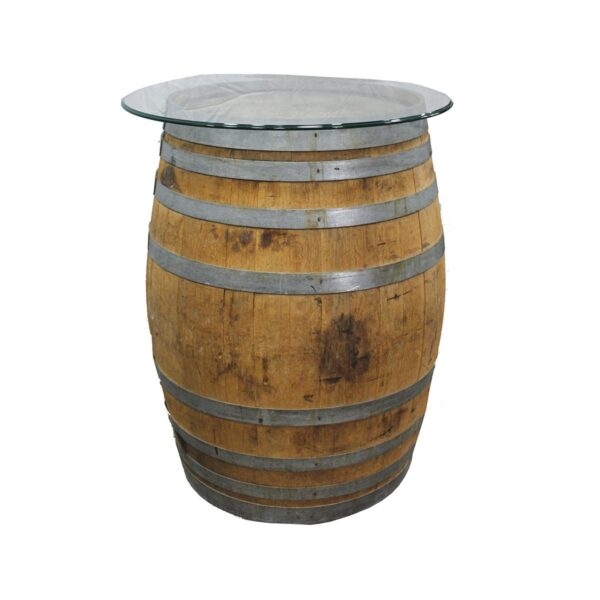 Wine Barrel Highboy with Glass Top