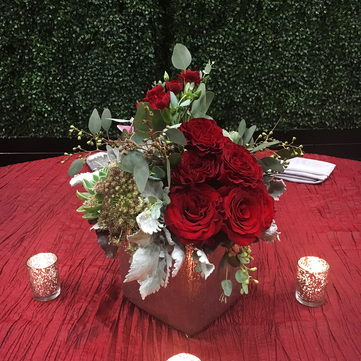 Wine Crinkle Taffeta Table Linen - Image 2