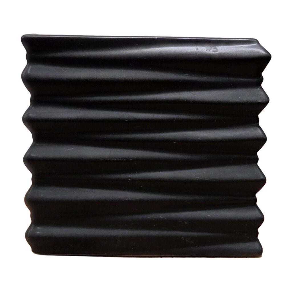 Black Matte Accordian Cube Vase