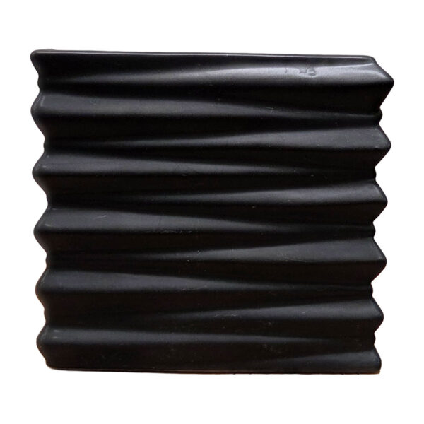 Black Matte Accordian Cube Vase