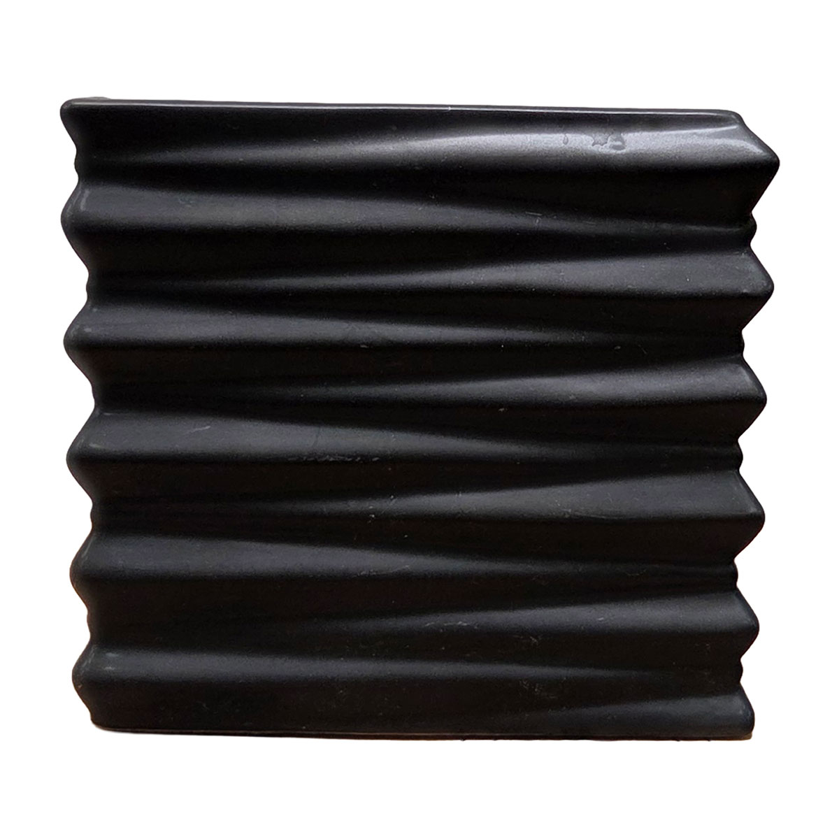 Black Matte Accordian Cube Vase