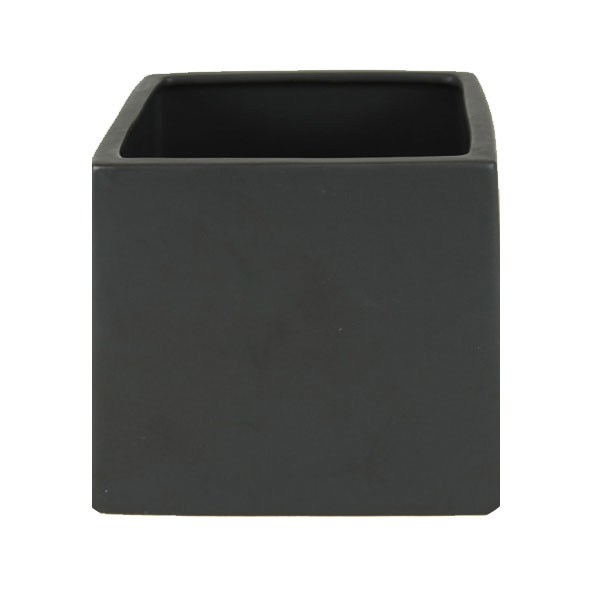 Black Matte Cube Vase