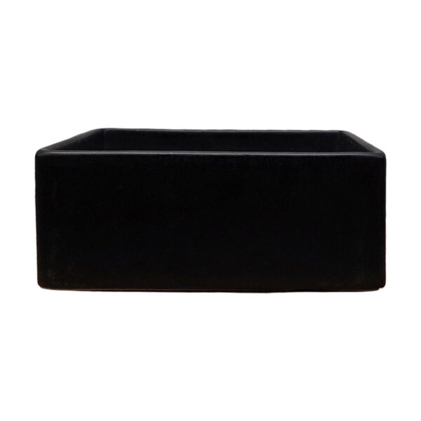 Black Matte Low Square Vase