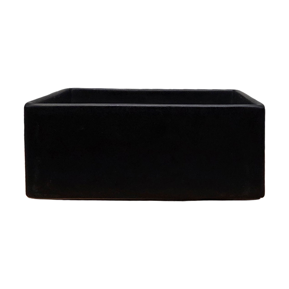 Black Matte Low Square Vase