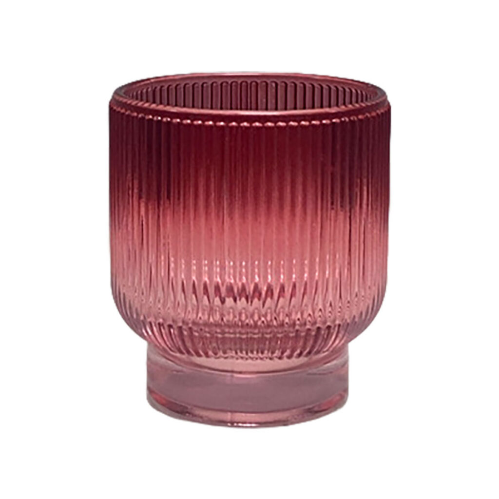 Hot Pink Ribbed Footed Votive