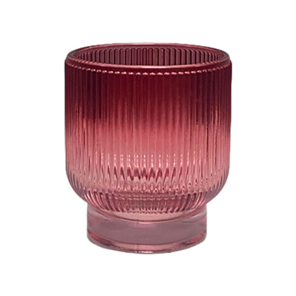 Hot Pink Ribbed Footed Votive