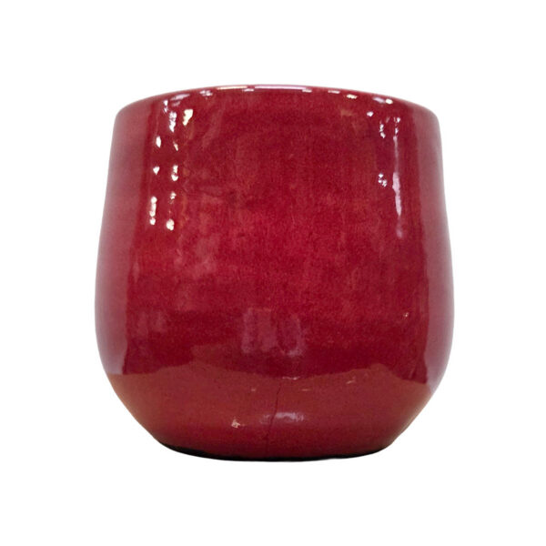 Red Ceramic Round Vase