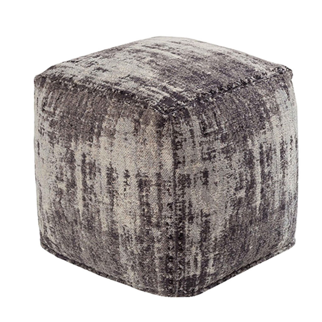 Gray Alloy Pouf Ottoman