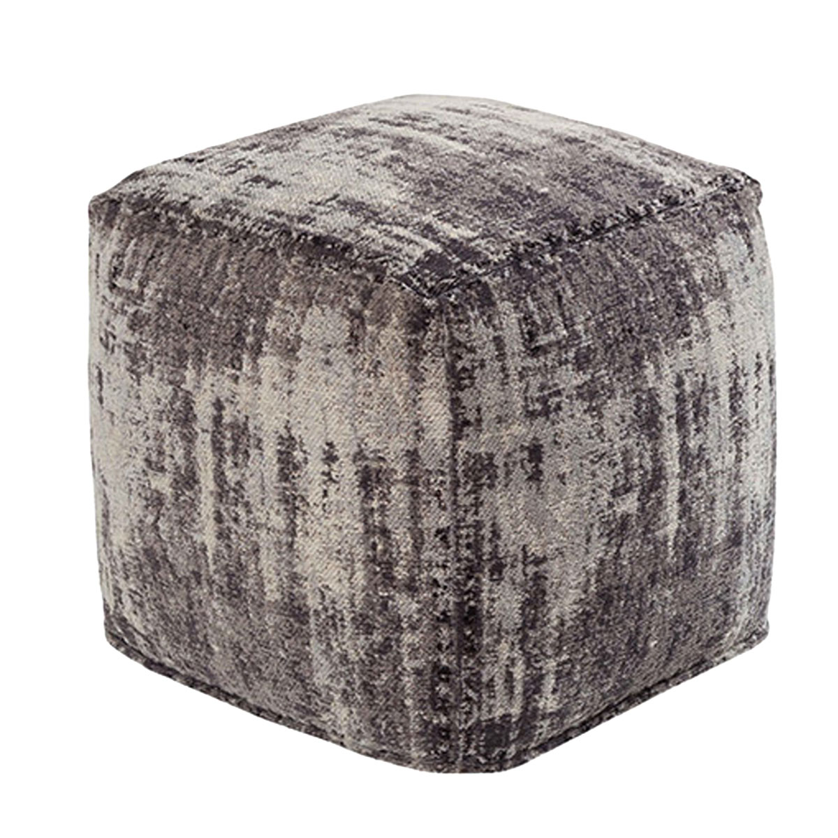 Gray Alloy Pouf Ottoman