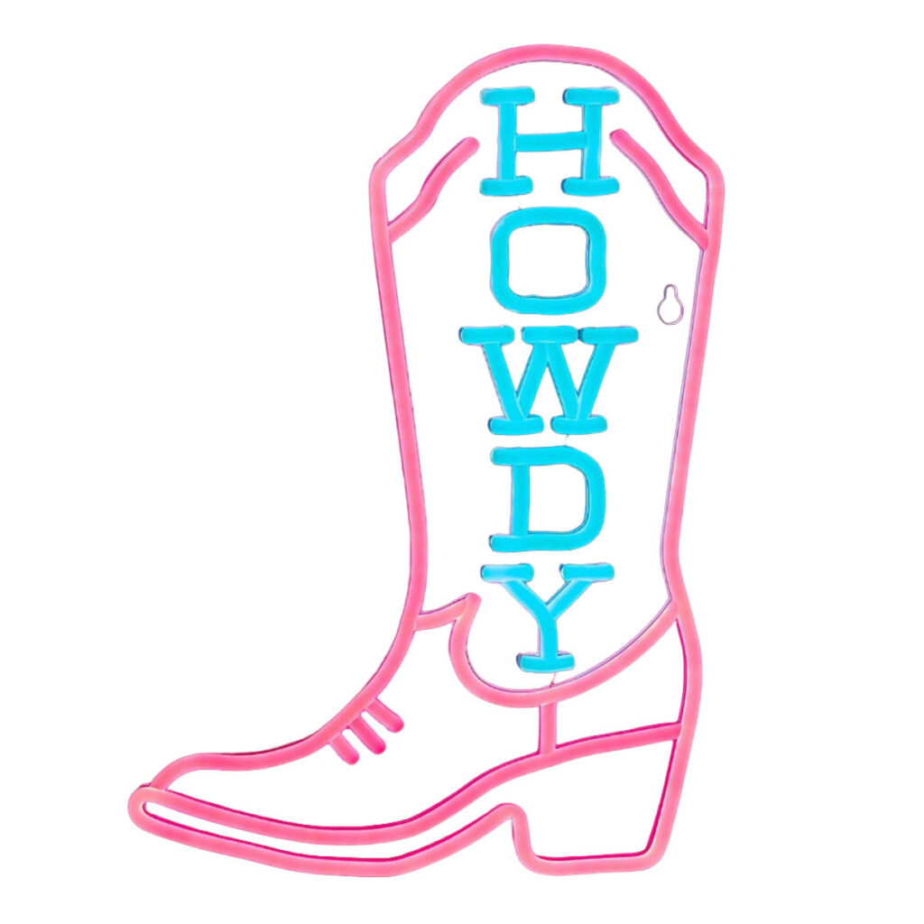 "HOWDY" Cowboy Boot LED Sign
