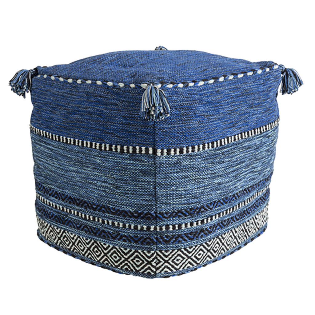 Navy Boho Pouf Ottoman