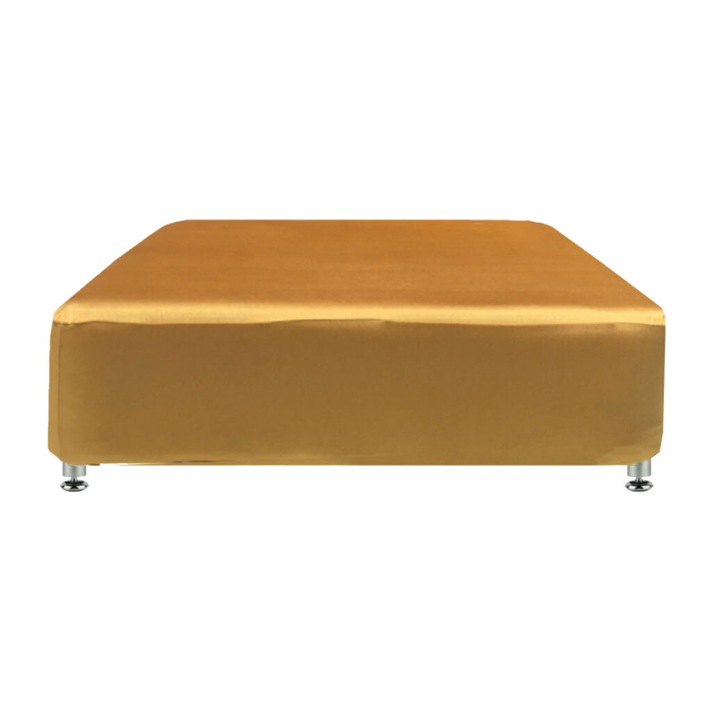 Gold Spandex 4' Square Ottoman