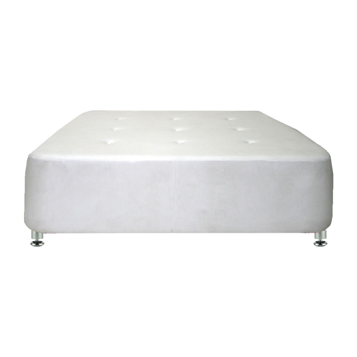 White 4' Square Ottoman