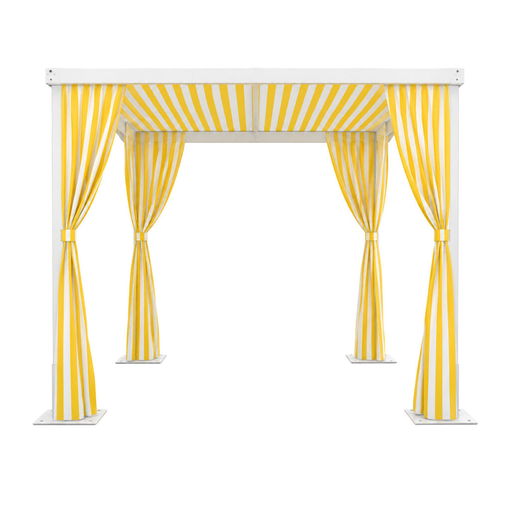 Del Mar Canopy with Yellow Striped Drape