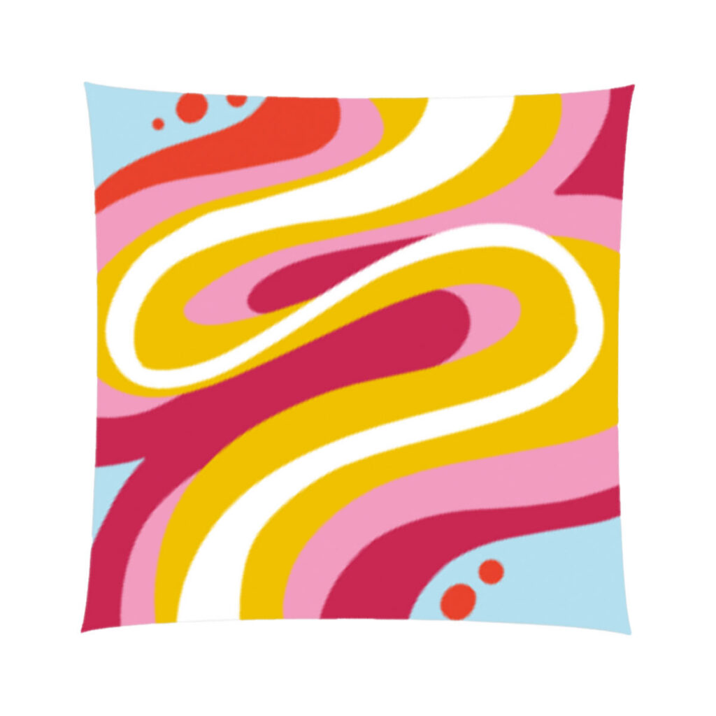 Diamond Spandex Form, Pink / Yellow Wave